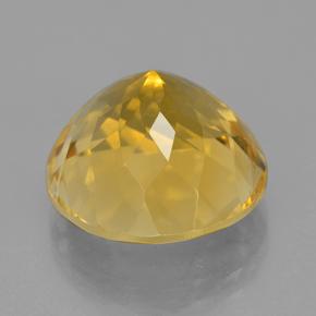 Citrine Gemstone in 15 mm Size for Sale, Citrine Stone in Yellow Golden Color