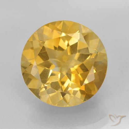 5.98ct Natural Bright Gold Citrine, Round, VVS