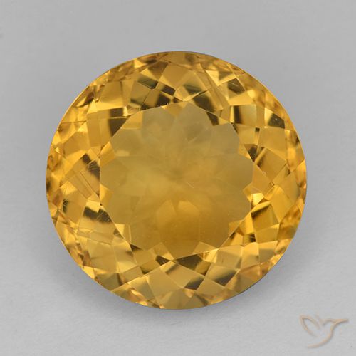 10.11 ct Yellow Citrine, 14.1 mm Round Cut From Brazil, Photo A