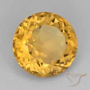 10.11 ct Golden Citrine Stone, Natural Citrine in Round Facet Shape for Sale