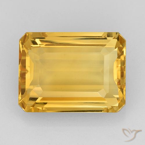 Medium Gold Цитрин Камень - 10.8ct Восьмиугольная ступенчатая огранка (ID: 503450)