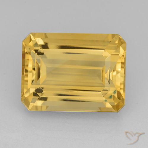 12.26 ct Yellow Citrine, 16.1 x 12.1 mm Octagon Cut From Brazil, Photo A