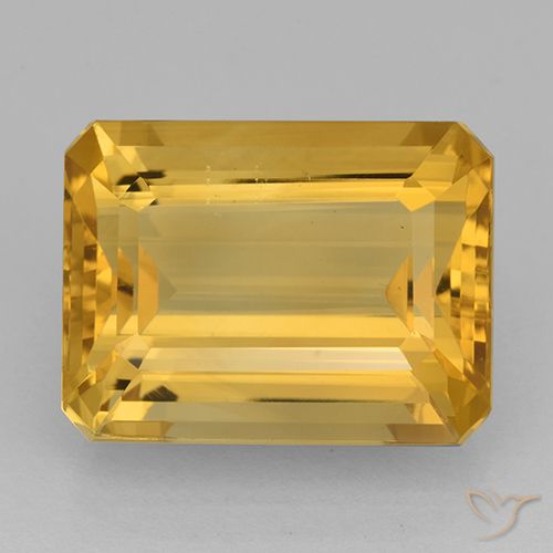 12.64 ct Yellow Citrine, 16 x 12.1 mm Octagon Cut From Brazil, Photo A