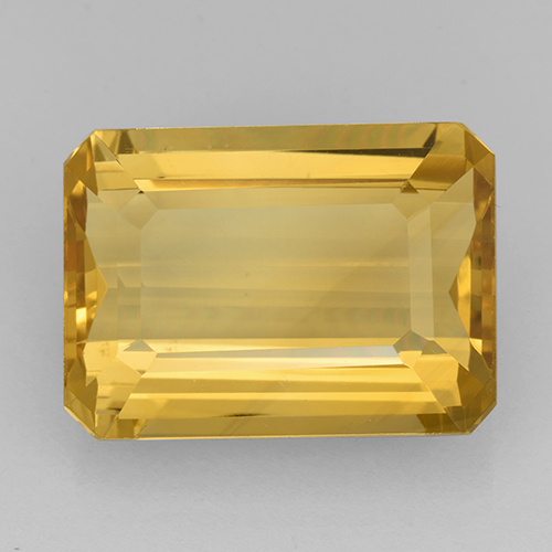 Medium Gold Citrino Gem - 15.2ct Taglio ottagonale (ID: 503458)