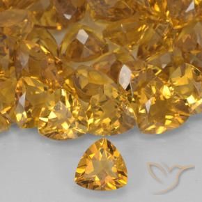 26.70 ctw Golden Citrine Stones, Natural Citrine in Trillion Facet Shape for Sale