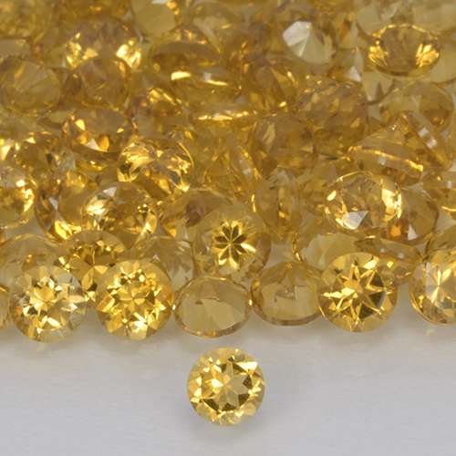Golden Orange Citrine Gem - 0.2ct Round Facet (ID: 503726)