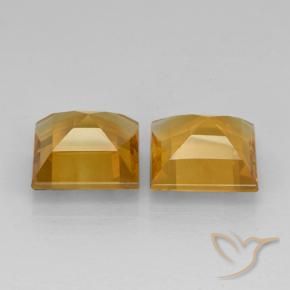 Citrine Gemstones in 8 x 8 mm (calibrated) Size for Sale, Citrine Stones in Dark Golden Color