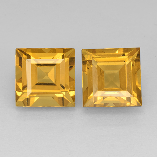 Deep Golden Orange Citrine Gem - 2.6ct Square Step-Cut (ID: 503750)