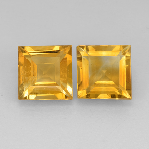 Dark Golden Цитрин Камень - 2.1ct Квадратная форма ступенчатая огранка (ID: 503751)