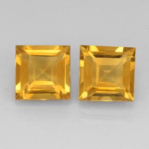 Dorado oscuro Citrina Gema - 2.3ct Corte cuadrado step (ID: 503752)