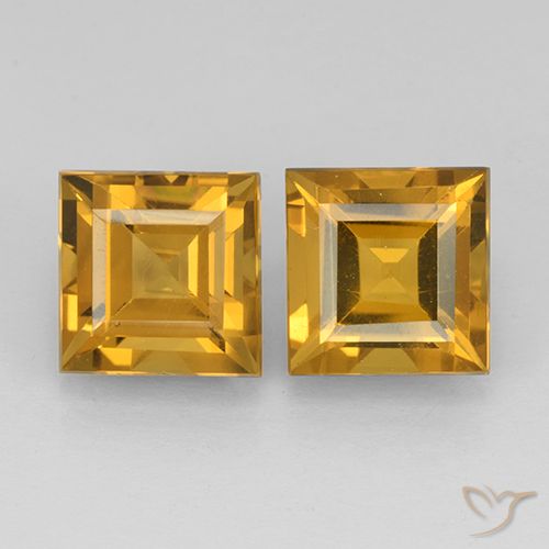 5.06ctw Natural Deep Golden Orange Citrine, Square, VVS-VS