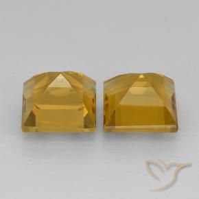 Citrine Gemstones in 8 x 8 mm (calibrated) Size for Sale, Citrine Stones in Deep Golden Orange Color