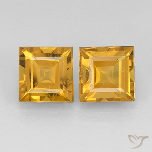 4.70ctw Natural Dark Golden Citrine, Square, VVS-VS