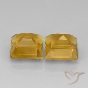 Citrine Gemstones in 8 x 8 mm (calibrated) Size for Sale, Citrine Stones in Dark Golden Color
