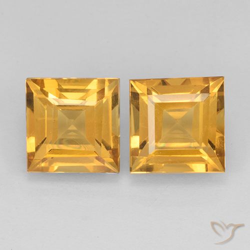 Medium-Dark Golden Citrine Gem - 2.1ct Square Step-Cut (ID: 503760)