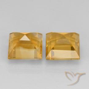 Citrine Gemstones in 8 x 8 mm (calibrated) Size for Sale, Citrine Stones in Deep Golden Orange Color