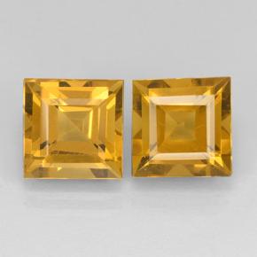Dorado oscuro Citrina Gema - 2.4ct Corte cuadrado step (ID: 503762)