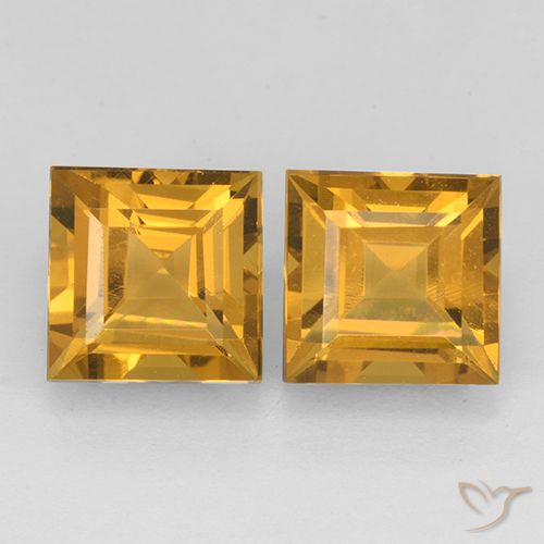 5.2 ct Yellow Citrine, 8.1 x 8 mm Square Cut From Brazil, Photo A