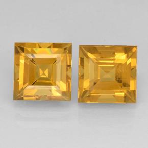 Deep Golden Orange Citrine Gem - 2.6ct Square Step-Cut (ID: 503764)