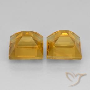 Citrine Gemstones in 8 x 8 mm (calibrated) Size for Sale, Citrine Stones in Deep Golden Orange Color