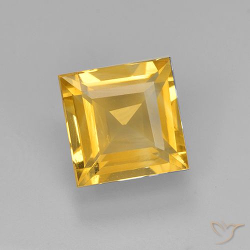 2.26ct Natural Medium Golden Citrine, Square, VVS