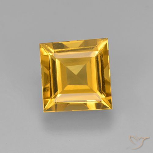 2.12ct Natural Dark Golden Citrine, Square, VVS-VS