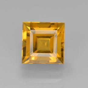 Deep Orange-Gold Citrine Gem - 2.7ct Square Step-Cut (ID: 503988)