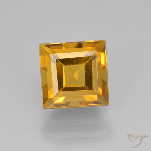2.14ct Natural Dark Golden Citrine, Square, VVS