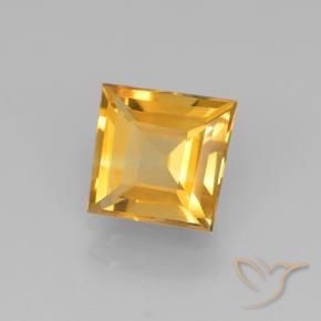 1.48 ct Golden Citrine Stone, Natural Citrine in Square Step-Cut Shape for Sale