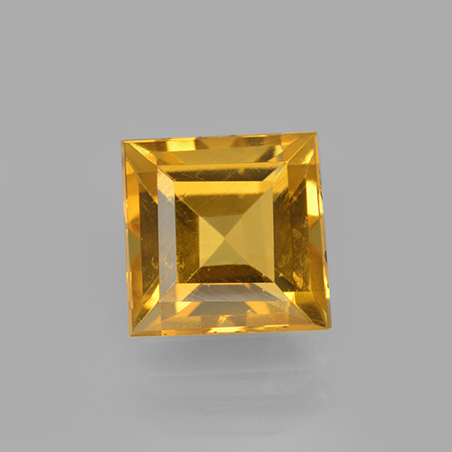 Deep Golden Orange Цитрин Камень - 2.6ct Квадратная форма ступенчатая огранка (ID: 503996)