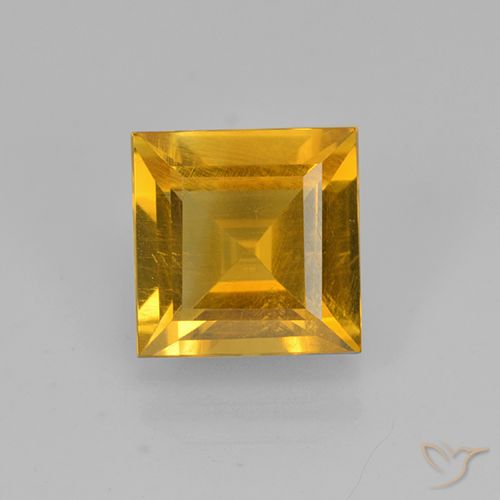 1.90ct Natural Dark Golden Citrine, Square, VVS-VS