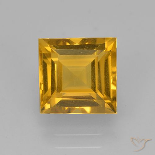 Dark Golden Цитрин Камень - 2.4ct Квадратная форма ступенчатая огранка (ID: 503999)