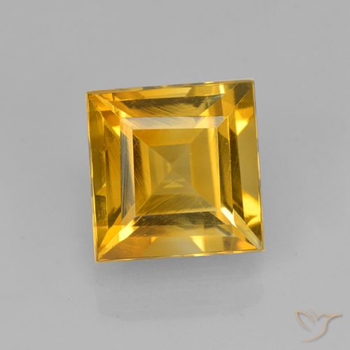 1.97ct Natural Deep Golden Orange Citrine, Square, VVS-VS