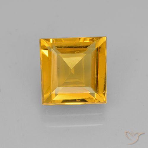 1.87ct Natural Dark Golden Citrine, Square, VVS