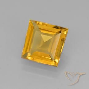 1.87 ct Golden Citrine Stone, Natural Citrine in Square Step-Cut Shape for Sale
