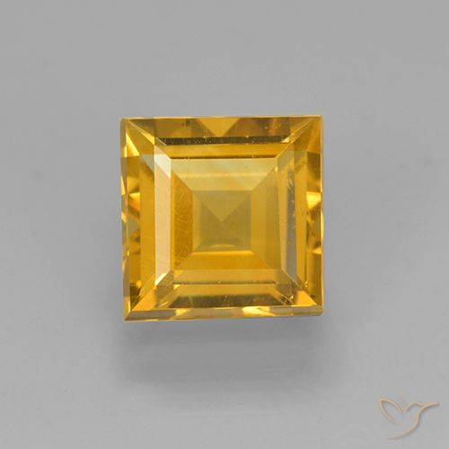 Deep Golden Orange Citrine Gem - 2.2ct Square Step-Cut (ID: 504006)