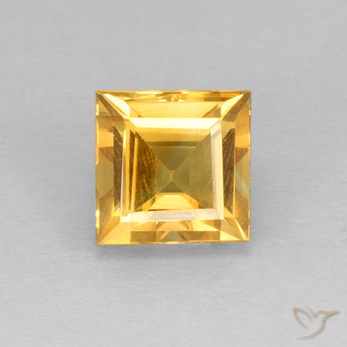 2.15ct Natural Bright Gold Citrine, Square, VVS-VS