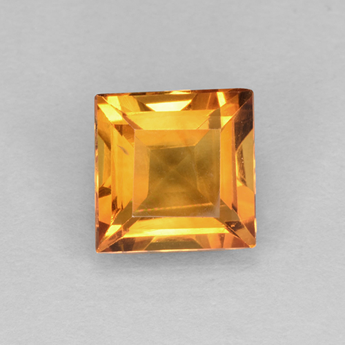 Naranja oscuro Citrina Gema - 2ct Corte cuadrado step (ID: 504085)