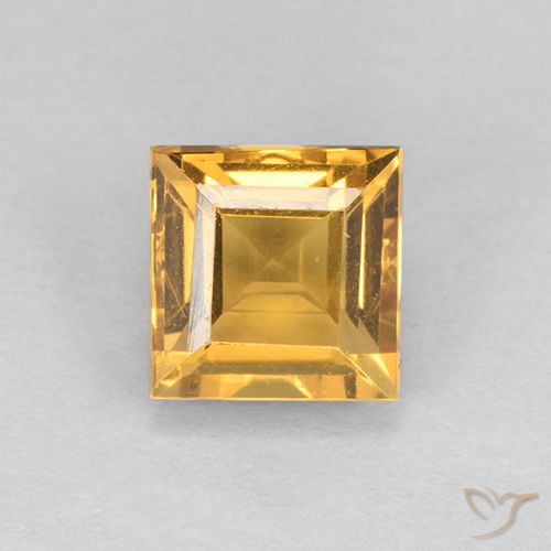 2.17ct Natural Deep Golden Orange Citrine, Square, VVS-VS