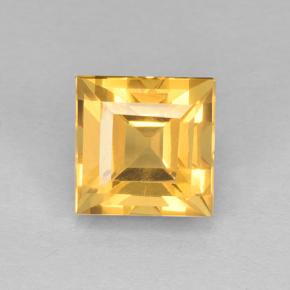 Medium Gold Citrine Gem - 2.6ct Square Step-Cut (ID: 504088)