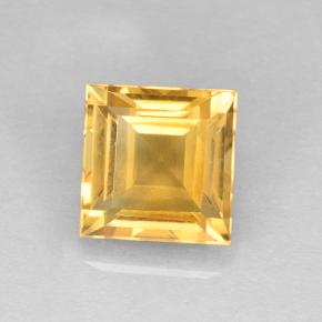 Bright Gold Citrine Gem - 2.5ct Square Step-Cut (ID: 504091)