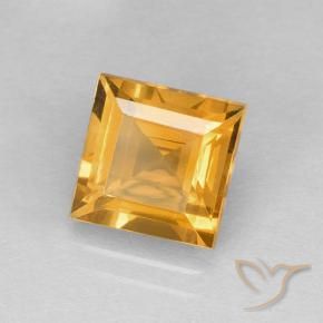 2.31 ct Golden Citrine Stone, Natural Citrine in Square Step-Cut Shape for Sale