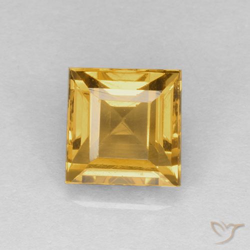 2.33ct Natural Medium Gold Citrine, Square, VVS-VS