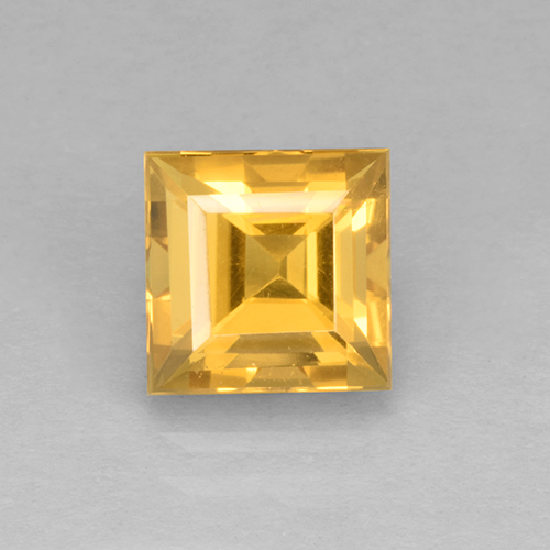 Golden Orange Citrine Gem - 2.5ct Square Step-Cut (ID: 504597)