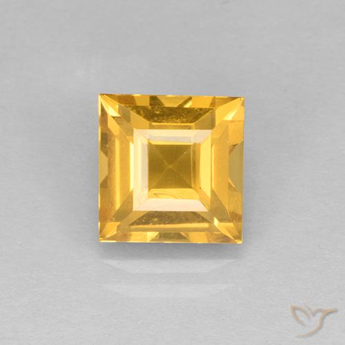 1.98ct Natural Medium Gold Citrine, Square, VVS