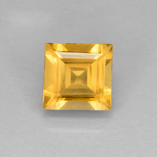 Orange-Gold Citrin Edelstein - 1.9ct Caree Stufenschliff (ID: 504601)