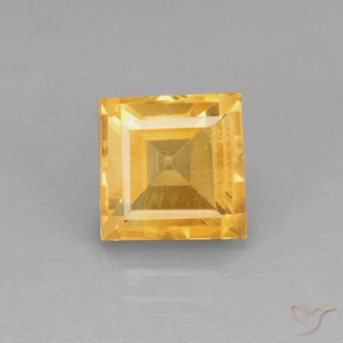 2.27ct Natural Bright Gold Citrine, Square, VVS-VS