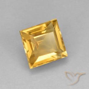 2.83 ct Golden Citrine Stone, Natural Citrine in Square Step-Cut Shape for Sale