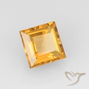 2.72 ct Golden Citrine Stone, Natural Citrine in Square Step-Cut Shape for Sale