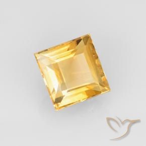 2.62 ct Golden Citrine Stone, Natural Citrine in Square Step-Cut Shape for Sale